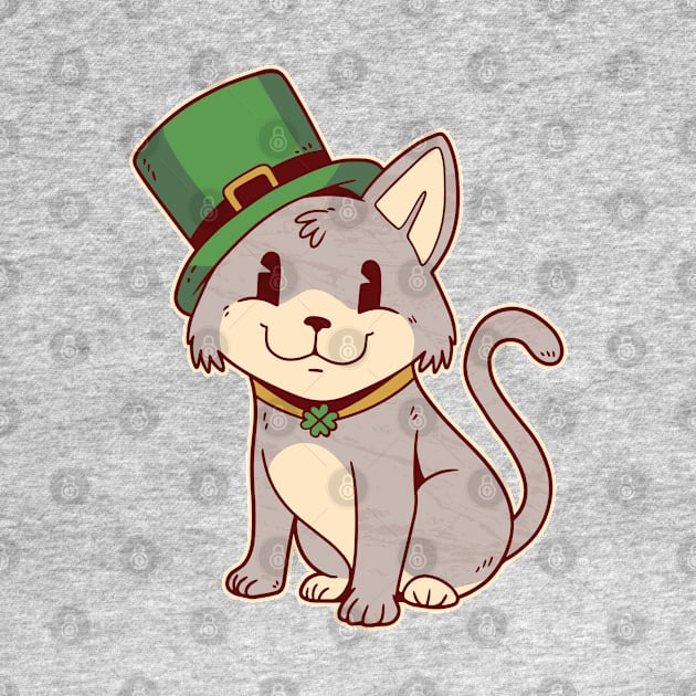 Lucky Cat-titude: Get Your Purr On with This Leprechaun Feline! by Life2LiveDesign